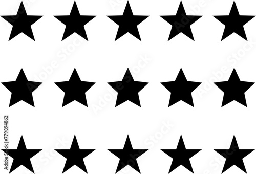 Star icons. Gold Star or favorite flat icon for apps and websites. Rating Star icon. Star vector collection. Modern simple stars. Vector illustration.