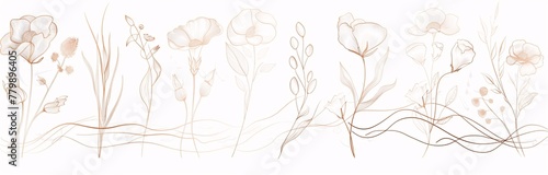 a line drawing of flowers