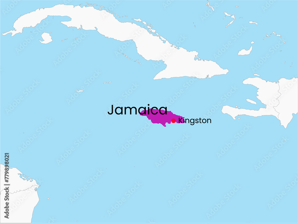 High detailed map of Jamaica. Outline map of Jamaica. North America Stock Illustration Adobe Stock