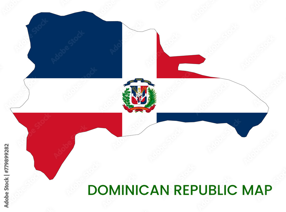 High detailed map of Dominican Republic. Outline map of Dominican Republic. North America