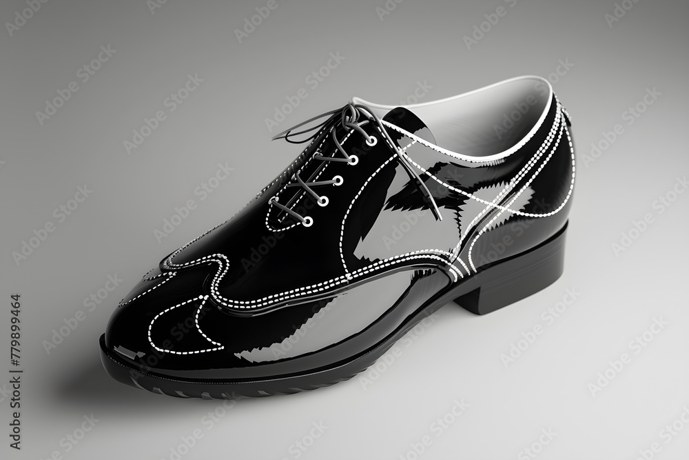 Iconic Black and White Leather Dance Shoe - A Nostalgic Tribute to The MJ Era - Style Everlasting