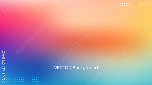 Smooth and blurry colorful gradient mesh background. Modern bright rainbow colors. Easy editable soft colored vector banner template. Premium quality