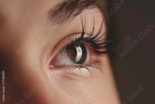 Extreme Close-up of Human Eye with Detailed Iris Texture photo