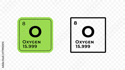 Oxygen, chemical element of the periodic table vector design