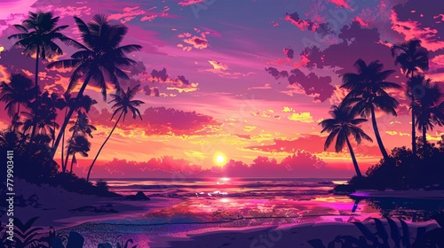 a sunset over a beach © John