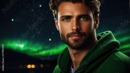 A man with green eyes photo