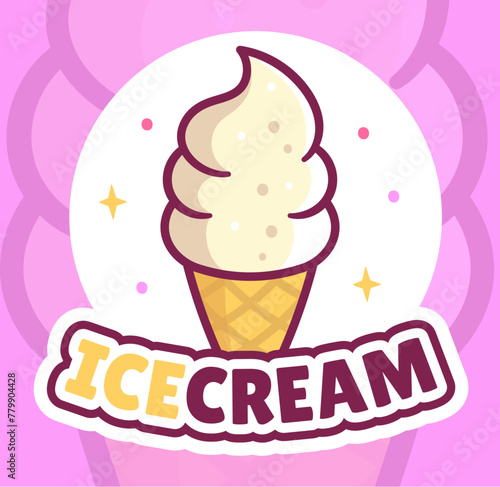 Clip art icon cartoon illustration with ice cream