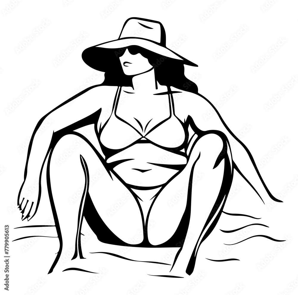 beautiful plus size women sit in beach outfit beautiful plus size women sit in beach outfit