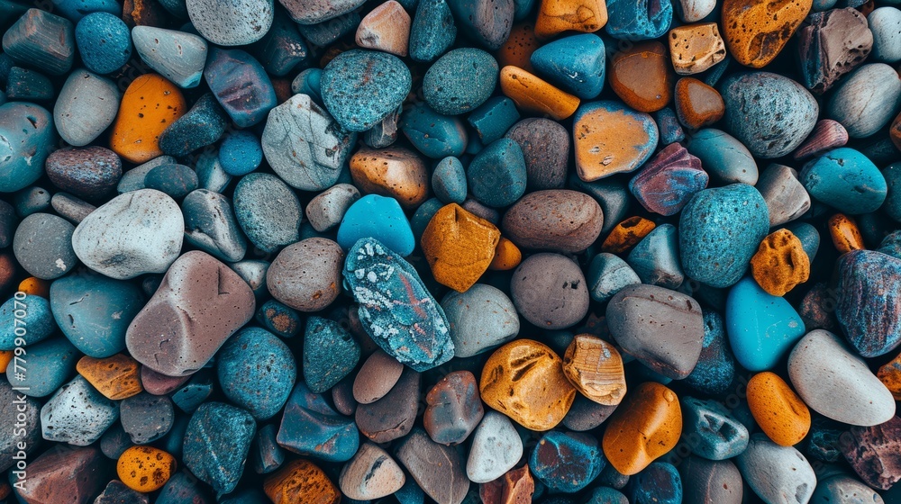 Top view of colorful rocks 