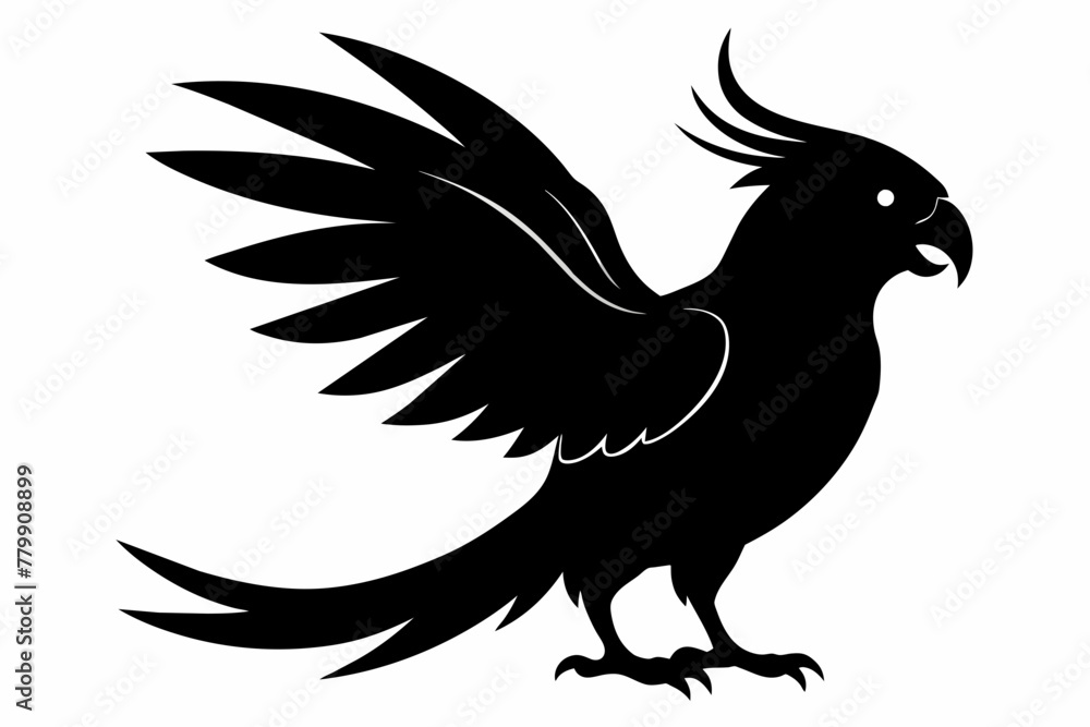 Galah black silhouette vector design . Galah black silhouette vector design .