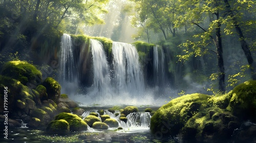 Serenity of the Hidden Falls./n
