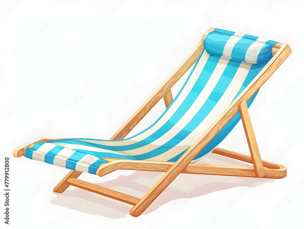 Cozy Striped Reclining Beach Chair Offers Relaxing Outdoor Vacation Experience Cozy Striped Reclining Beach Chair Offers Relaxing Outdoor Vacation Experience
