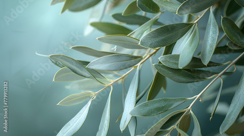 olive branch and eucalyptus minimalistic, Generative Ai