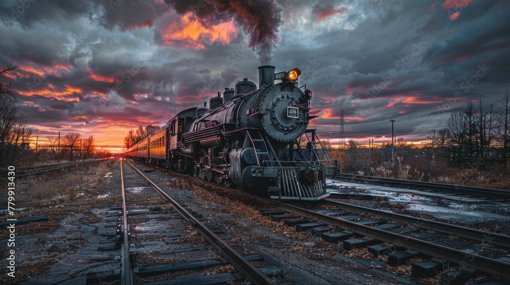 Naklejka premium antique train picture