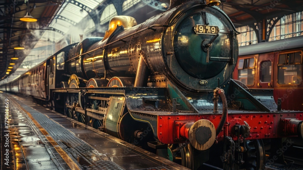 Naklejka premium antique train picture