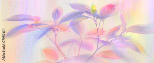 Abstract Soft Pastel Botanical Artwork
