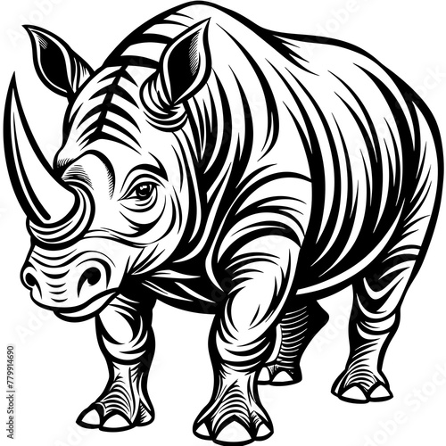 rhino isolated on white vector illustration