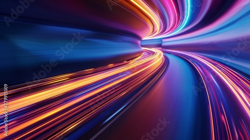  vibrant image of dynamic light trails Neon Velocity A Luminous Journey through Light and Color, HD © Char_mon