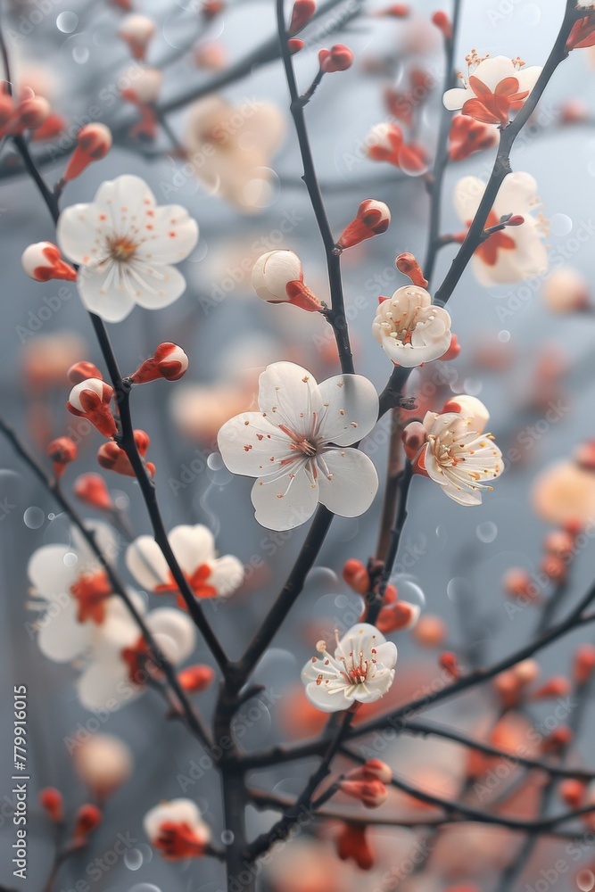 Spring blossoms in soft focus, with a beautiful bokeh effect, signify new beginnings.