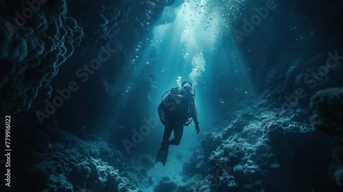 A diver in an underwater cave loses consciousness. © ปฏิภาน ผดุงรัตน์