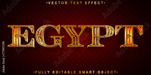 Historical Orange Worn Egypt Vector Fully Editable Smart Object Text Effect
