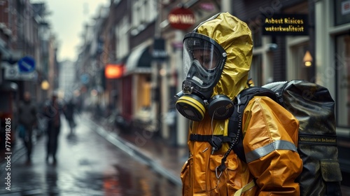 Employees wear masks to prevent pollution.