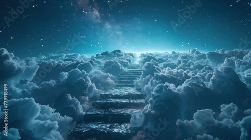 graphic stairs in the sky photo