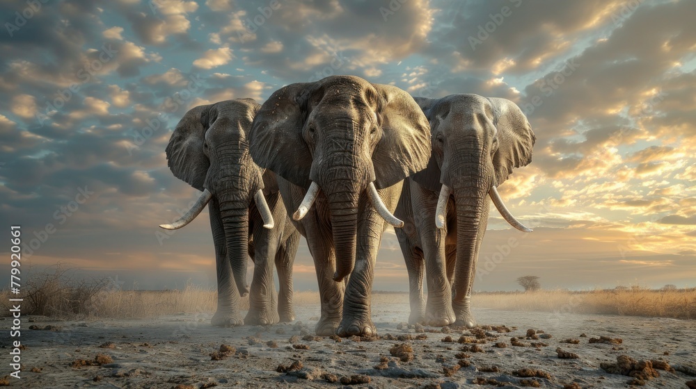 Fototapeta premium 3 elephants