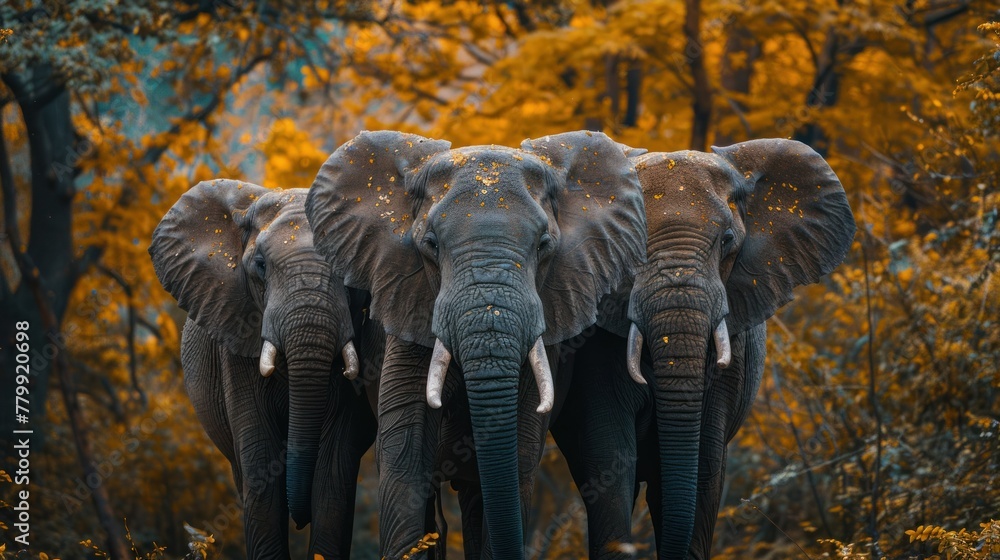 Fototapeta premium 3 elephants