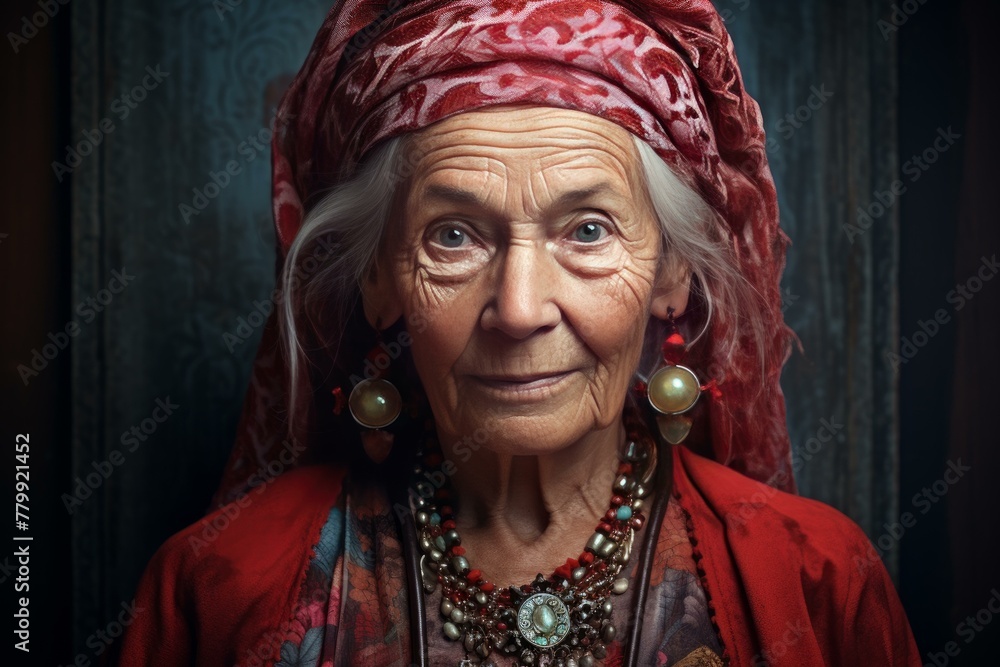 Dignified Senior woman portrait. Home lady. Generate Ai Dignified Senior woman portrait. Home lady. Generate Ai