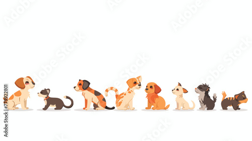 Pets growth stages set of isolated icons cartoon character © Ayyan