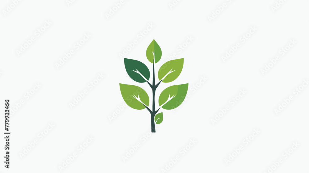 Plant logo buds circle illustration vector design flat