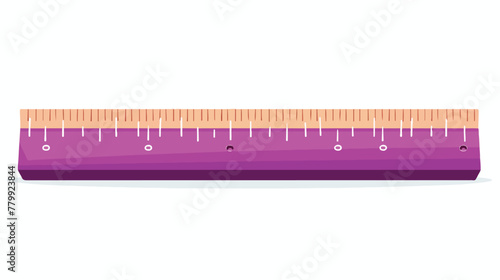 Purple ruler illustration on a white background. flat