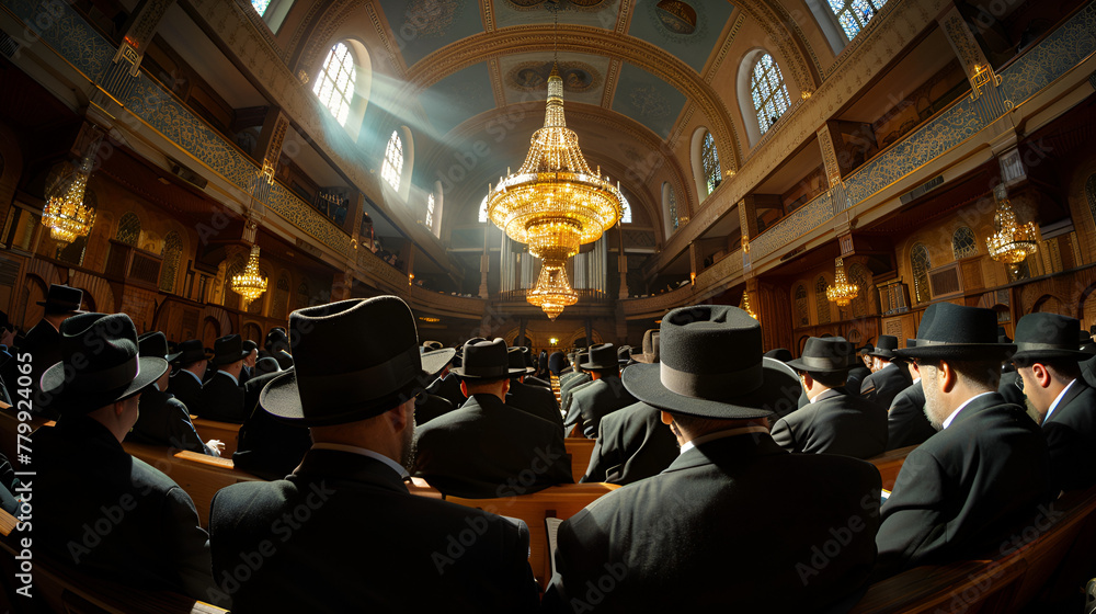 Jewish n synagogue, Judaism Passover, world religious day, Generative Ai
