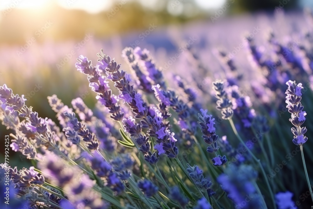 Obraz premium Southern France Italy lavender Provence field blooming violet flowers aromatic purple herbs plants nature beauty perfume aroma summer garden blossom botanical scent fragrance meadow rustic country