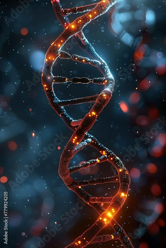 realistic image of dna chain