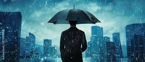 Weathering the storm in business referring to enduring tough economic times and emerging stronger