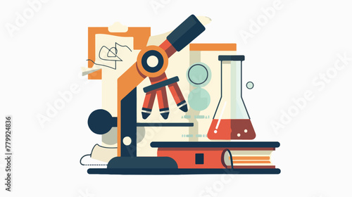 Research and observation icon concept flat vector isolated