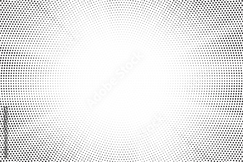 Halftone gradient sun rays pattern. abstract halftone vector dots background. monochrome dots pattern. pop art, comic small dots. star rays halftone poster. shine, explosion. sunrise rays background.