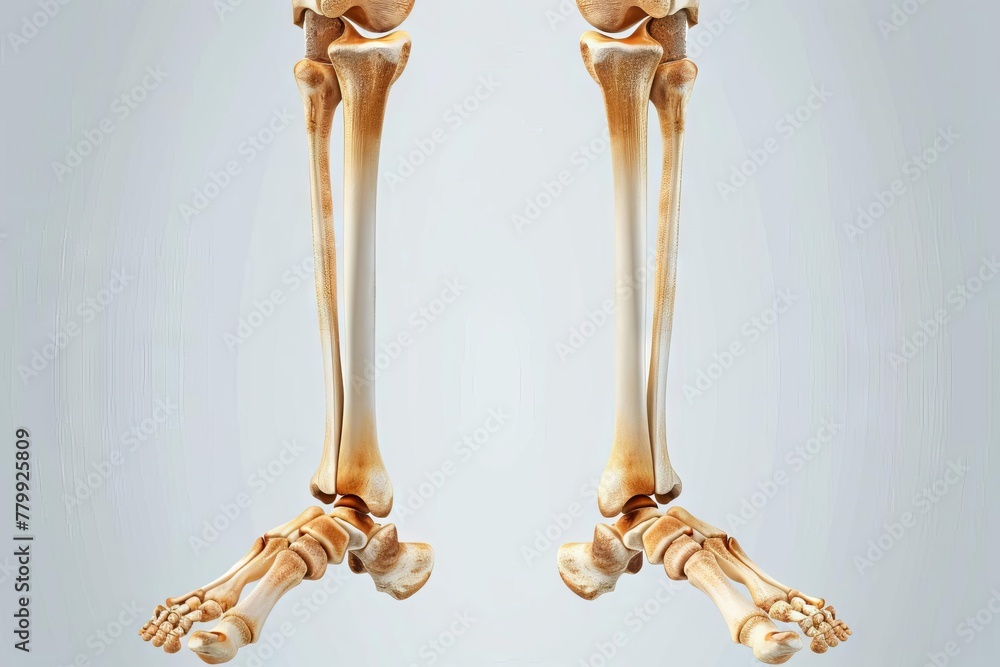 Human Skeleton System Showing Tibia and Fibula Bone Joints, Medical ...
