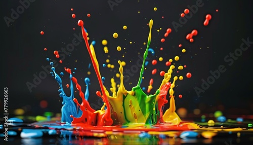 a colorful paint splashing out of a surface