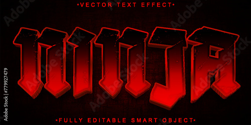 Dark Red Ninja Vector Fully Editable Smart Object Text Effect