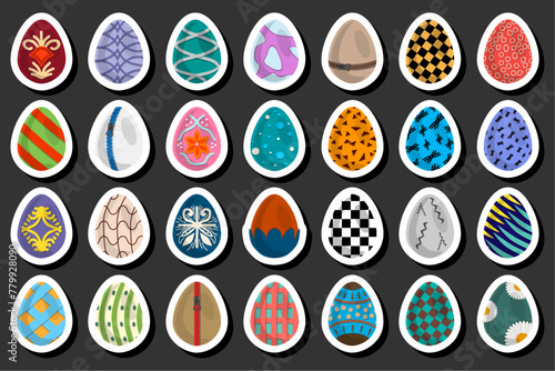 Illustration on theme celebration holiday Easter with hunt colorful bright eggs