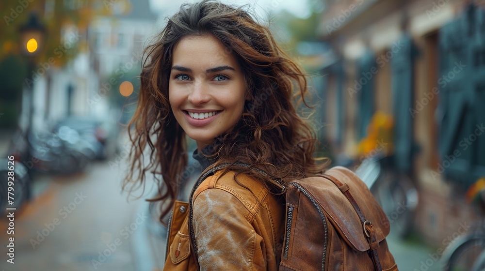 Delightful girl enjoying sunny day out - Healthy lifestyle concept with female laughing outside Delightful girl enjoying sunny day out - Healthy lifestyle concept with female laughing outside