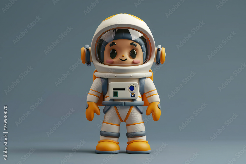 Naklejka premium Illustration of a cosmonaut, 3d render