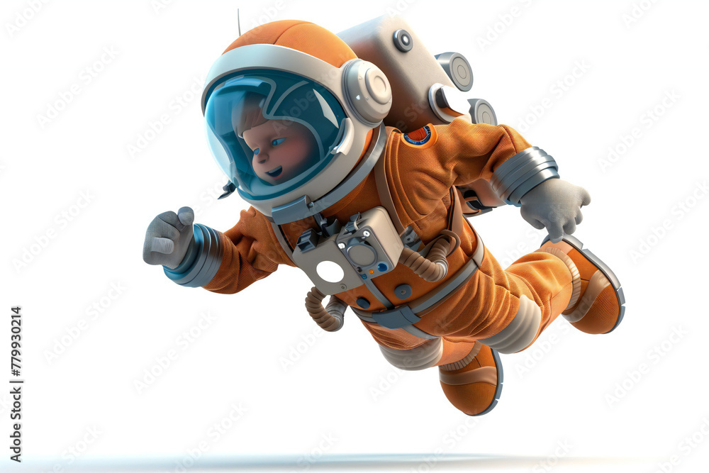 Illustration of a cosmonaut, 3d render Illustration of a cosmonaut, 3d render