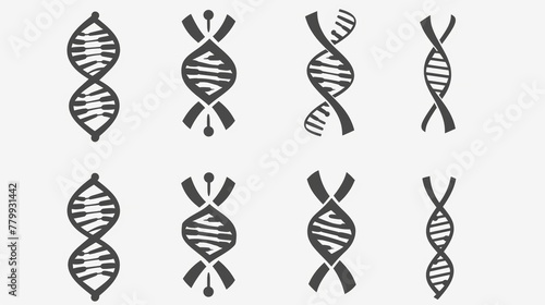 Flat vector illustration of human DNA structure. Icon symbol. #779931442