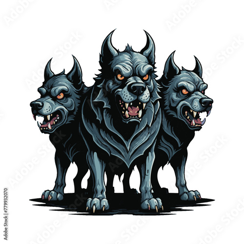 clipart vector isolation a dog from hell