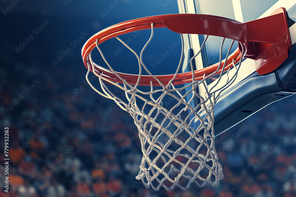 Basketball background with a ball scoring