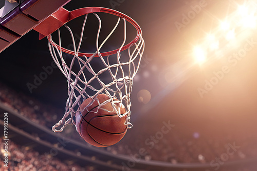 Basketball background with a ball scoring